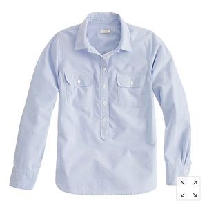 J. Crew Blue Oxford Popover Shirt, size 4